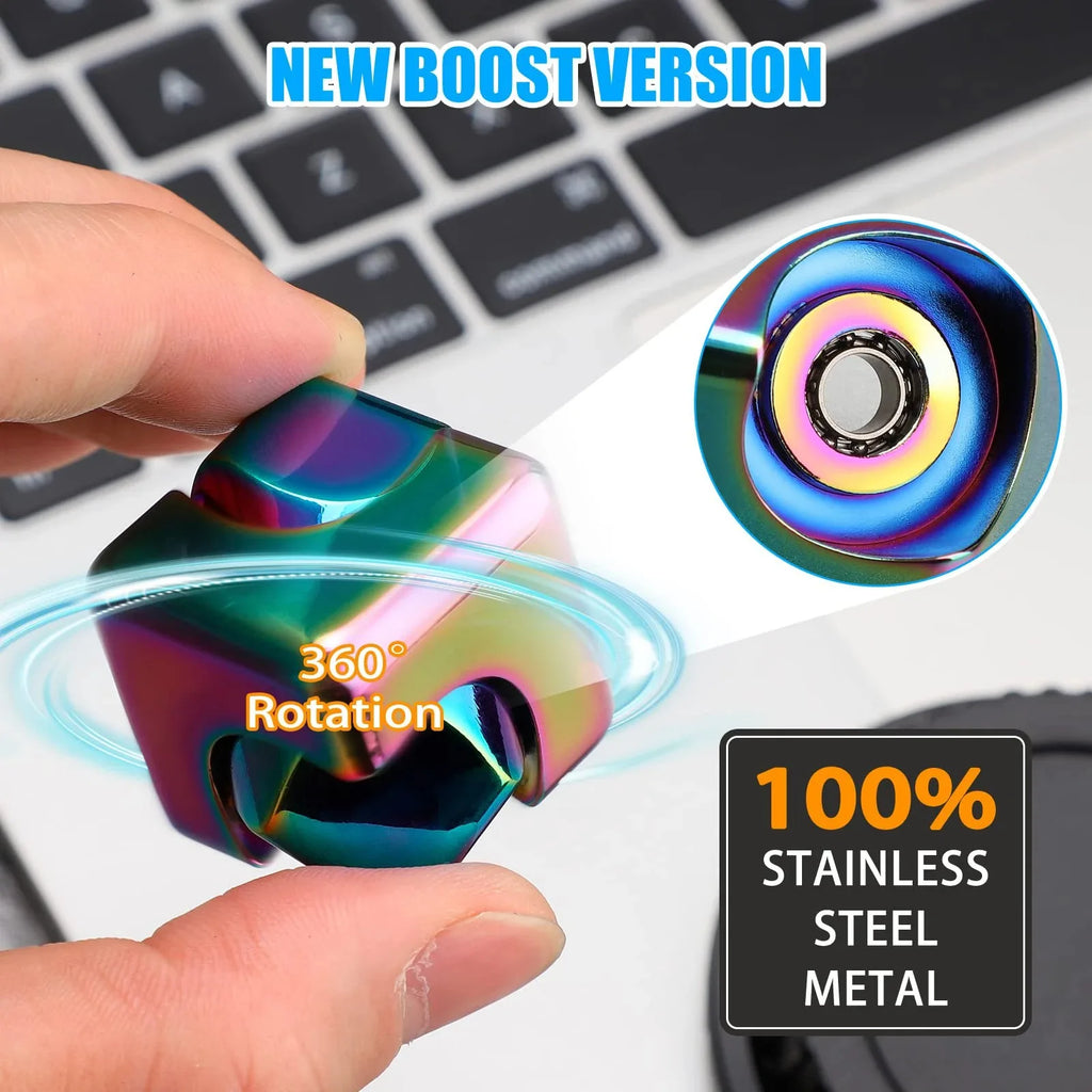 Fidget Spinner Toys Cube Metal Cool Stuff Desk Gadgets Office Toys Small Anxiety Figette Sensory Toy ADHD Tool for Teens Adults